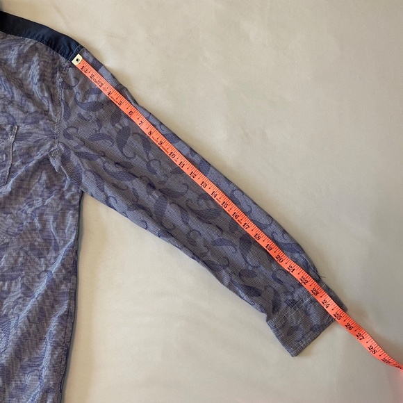 Marc Ecko Cut & Sew Long Sleeve Button Down Blue Gingham Paisley Size XL - Picture 4 of 8